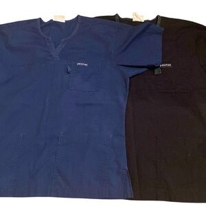 Peaches Scrub Top Bundle Small Blue Black